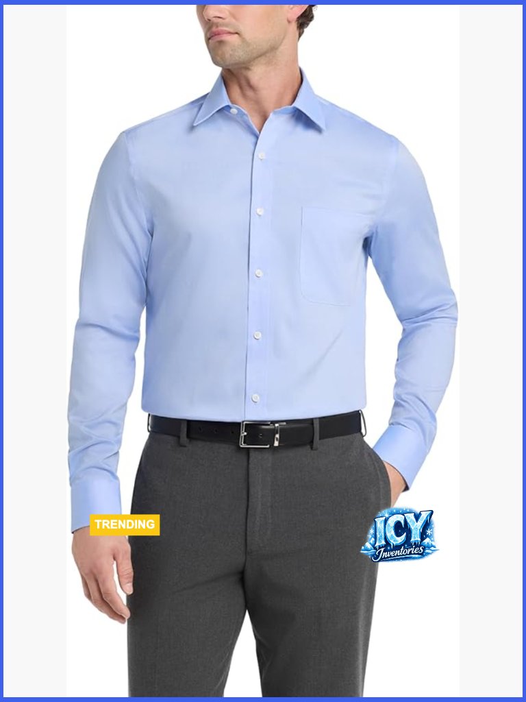 Non Iron Cotton Dress Shirt Regular Fit Long Sleeve